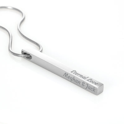 Custom Engraved 4-Sided Stick Necklace