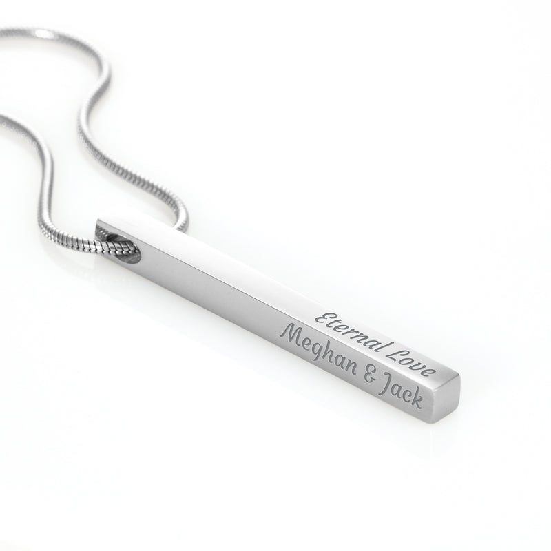 Custom Engraved 4-Sided Stick Necklace