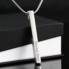 Custom Engraved 4-Sided Stick Necklace