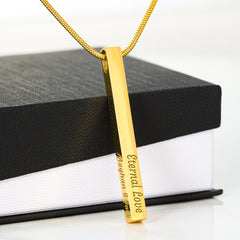 Custom Engraved 4-Sided Stick Necklace